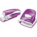 LEITZ® office punch + desktop stapler Wow SET, violeta metálico