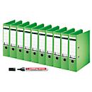 LEITZ® ordner 1007, A4, 80 mm, 10 stuks, groen + GRATIS Edding permanent marker 3000