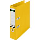 LEITZ® Ordner Recycle, DIN A4, Rückenbreite 80 mm, 180°-Hebelmechanik, Rückenschild & Griffloch, zu 100 % recycelbar, gelb