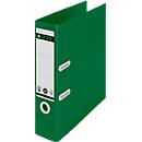 LEITZ® Ordner Recycle, DIN A4, Rückenbreite 80 mm, 180°-Hebelmechanik, Rückenschild & Griffloch, zu 100 % recycelbar, grün