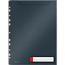 Leitz® Prospekthülle Cosy Privacy Maxi, blickdicht, A4, bis 150 Blatt, Lochrand einklappbar, Schreibschild, 3 Stück, grau
