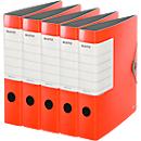 LEITZ® quality binder SOLID, DIN A4, back width 62 mm, 5 pieces, light red