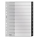 Leitz® Registermappe Recycle, A4, beschreibbar, Universalllochung, Kunststoff, schwarz, Taben 1-10