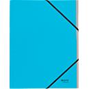 Leitz® Sammelmappe Recycle, A4, 6 Fächer mit Blanko-Taben, Inhaltsverzeichnis, Gummibandverschluss, Karton, blau