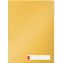 Leitz® Sichthülle Cosy Privacy, blickdicht, DIN A4, bis zu 40 Blatt, 3 Fächer, Beschriftungsschild, 3 Stück, gelb