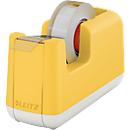Leitz® table dispenser for adhesive film Cosy, for rolls with L 33 m x W 19 mm, feet, incl. adhesive film roll, plastic, yellow