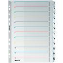 LEITZ® Wiederbeschreibbare Kartonregister, Zahlen 1-12, mit Lochung