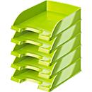 LEITZ® Wow 5226 Document Tray, DIN A4, 5 pcs., metallic green