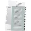 Leitz WOW Register, Kunststoff, schwarz-weiß, DIN A4, Überbreite, 1-20, 20 Taben, transparent