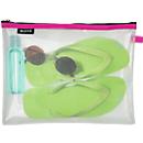 Leitz WOW Traveller sac à fermeture éclair, hydrofuge, matériau transparent, taille L, rose