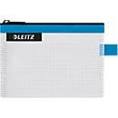 Leitz WOW Traveller Zip-Beutel, wasserabweisend, durchsichtiges Material, Größe S, blau