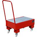 Lekbak, Type AW60-1 SR, verrijdbaar, rood RAL3000