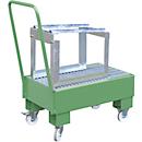 Lekbak, Type AW60-1 SRF, verrijdbaar, groen RAL6011