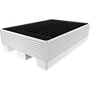 Lekbak voor 2 x 200 liter vat, met rooster en slede