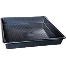 Lekbak voor kleine containers, volume 77 l, stapelbaar, B 800 x L 800 x H 120 mm, polyetheen, zwart