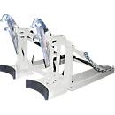 Lève-fûts Bauer RS-II/D 91, pour chariot élévateur, 2 fûts à couvercle de 110 à 200 l, L 1285 x l 940 x H 810 mm, jusqu'à 1600 kg, acier galvanisé à chaud