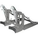 Lève-fûts Bauer RS-II/D 91, pour chariot élévateur, 2 fûts à couvercle de 110 à 200 l, L 1285 x l 940 x H 810 mm, jusqu'à 1600 kg, acier, gris souris