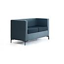 Leyform 2-Sitzer Sofa, B 1270 x T 600 x H 730 mm, 2-farbiger Stoffbezug und Mehrschichtholz, dunkelblau/hellblau
