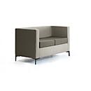 Leyform 2-Sitzer Sofa, B 1270 x T 600 x H 730 mm, 2-farbiger Stoffbezug und Mehrschichtholz, dunkelgraubraun/hellgraubraun