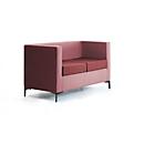 Leyform 2-Sitzer Sofa, B 1270 x T 600 x H 730 mm, 2-farbiger Stoffbezug und Mehrschichtholz, dunkelrot/hellrot