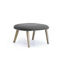 Leyform Fußhocker Alise, B 415 x T 560 x H 415 mm, Wollmischgewebe/Holz, dunkelgrau/Esche Natur
