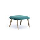 Leyform Fußhocker Alise, B 415 x T 560 x H 415 mm, Wollmischgewebe/Holz, dunkelpetrol/Esche Natur