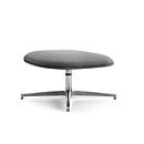 Leyform Fußhocker Alise, drehbar, B 740 x T 740 x H 380 mm, Wollmischgewebe/Aluminium, dunkelgrau/chromsilber