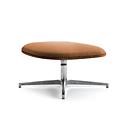Leyform Fußhocker Alise, drehbar, B 740 x T 740 x H 380 mm, Wollmischgewebe/Aluminium, dunkelorange/chromsilber