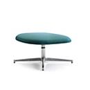 Leyform Fußhocker Alise, drehbar, B 740 x T 740 x H 380 mm, Wollmischgewebe/Aluminium, dunkelpetrol/chromsilber