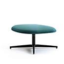 Leyform Fußhocker Alise, drehbar, B 740 x T 740 x H 380 mm, Wollmischgewebe/Aluminium, dunkelpetrol/schwarz