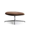 Leyform Fußhocker Alise, drehbar, B 740 x T 740 x H 380 mm, Wollmischgewebe/Aluminium, dunkelrost/chromsilber
