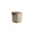 Leyform Hocker, mit schwarzem Ledergriff, B 520 x T 440 x H 515 mm, Wollmischgewebe/Holz, Dunkelrost/Hellbraun