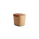 Leyform Hocker, Sitzmaße B 520 x T 440 x H 515 mm, 2-farbiger Stoffbezug und Mehrschichtholz, dunkelorange/hellorange