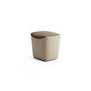 Leyform Hocker, Sitzmaße B 520 x T 440 x H 515 mm, 2-farbiger Stoffbezug und Mehrschichtholz, dunkelrost/hellbraun