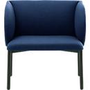 Leyform LIV fauteuil de réception, structure en tube d'acier, revêtement en tissu, L 730 x P 620 x H 740 mm, bleu foncé chiné