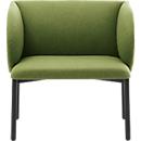 Leyform LIV fauteuil de réception, structure en tube d'acier, revêtement en tissu, L 730 x P 620 x H 740 mm, vert mousse