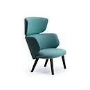 Leyform Loungesessel Alise Mittelhoch, B 840 x T 710 x H 1060 mm, Wollmischgewebe/Holz, dunkelpetrol/schwarz