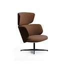 Leyform Loungesessel Alise Mittelhoch, drehbar, B 840 x T 840 x H 1045 mm, Wollmischgewebe/Aluminium, dunkelrost/schwarz