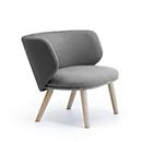 Leyform Loungesessel Alise Niedrig, B 840 x T 710 x H 710 mm, Wollmischgewebe/Holz, dunkelgrau/Esche Natur