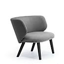 Leyform Loungesessel Alise Niedrig, B 840 x T 710 x H 710 mm, Wollmischgewebe/Holz, dunkelgrau/schwarz