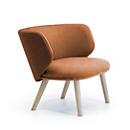 Leyform Loungesessel Alise Niedrig, B 840 x T 710 x H 710 mm, Wollmischgewebe/Holz, dunkelorange/Esche Natur
