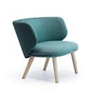 Leyform Loungesessel Alise Niedrig, B 840 x T 710 x H 710 mm, Wollmischgewebe/Holz, dunkelpetrol/Esche Natur