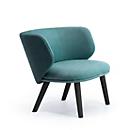 Leyform Loungesessel Alise Niedrig, B 840 x T 710 x H 710 mm, Wollmischgewebe/Holz, dunkelpetrol/schwarz