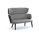 Leyform Loungesofa Alise 2-Sitzer Mittelhoch, B 1410 x T 710 x H 1060 mm, Wollmischgewebe/Holz, dunkelgrau/schwarz