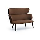 Leyform Loungesofa Alise 2-Sitzer Mittelhoch, B 1410 x T 710 x H 1060 mm, Wollmischgewebe/Holz, dunkelrost/schwarz