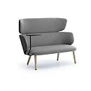 Leyform Loungesofa Alise 2-Sitzer Mittelhoch mit Schreibplatte, B 1410 x T 710 x H 1060 mm, dunkelgrau/Esche Natur