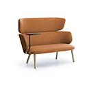 Leyform Loungesofa Alise 2-Sitzer Mittelhoch mit Schreibplatte, B 1410 x T 710 x H 1060 mm, dunkelorange/Esche Natur