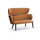 Leyform Loungesofa Alise 2-Sitzer Mittelhoch mit Schreibplatte, B 1410 x T 710 x H 1060 mm, dunkelorange/schwarz