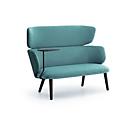 Leyform Loungesofa Alise 2-Sitzer Mittelhoch mit Schreibplatte, B 1410 x T 710 x H 1060 mm, dunkelpetrol/schwarz