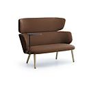 Leyform Loungesofa Alise 2-Sitzer Mittelhoch mit Schreibplatte, B 1410 x T 710 x H 1060 mm, dunkelrost/Esche Natur
